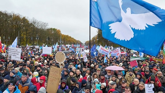 Demo für Frieden vor dem Brandenburger Tor.