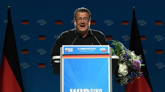 Stephan Brandner ( Stellvertretender Bundessprecher AfD ) nach seiner Wiederwahl beim  Bundesparteitag der Alternative für Deutschland am 29.06.2024 in der Grugahalle in Essen.
