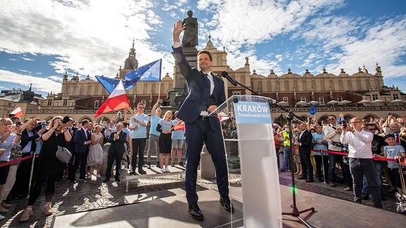 Rafal Trzaskowski im Wahlkampf unterwegs in Polen