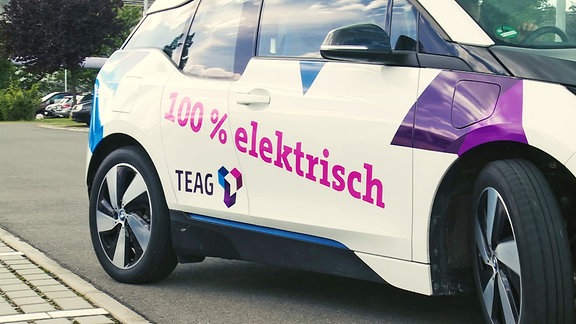 Elektroauto der TEAG in Erfurt (Mutterkonzern der Thüringer Energienetze) 