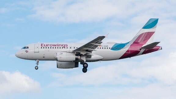 Ein Eurowings-Airbus im Landeanflug