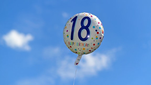 Luftballon mit der Jahreszahl 18
