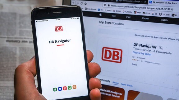 DB Navigator auf einem Smartphone