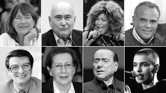 Sinead O’Connor, Tina Turner, Jane Birkin, Heide Simonis, Silvio Berlusconi, Klaus Feldmann, Heinz Florian Oertel, Harry Belafonte 