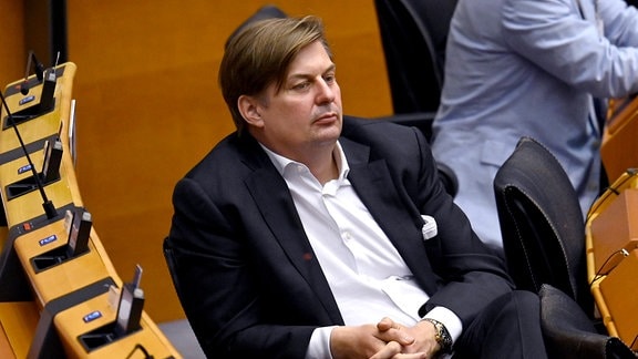 Maximilian Krah bei einer Plenarsitzung im EU-Parlament.