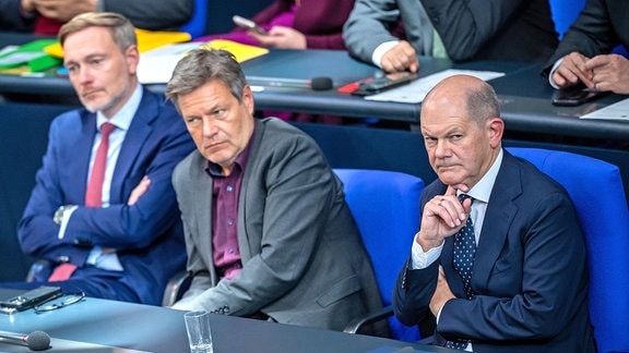 Christian Lindner, Robert Habeck, Olaf Scholz