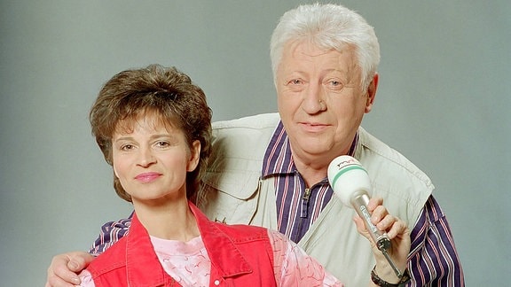 Christine Trettin-Errath und Hans Joachim Wolfram - Moderatoren der Fernsehsendung "Außenseiter-Spitzenreiter".