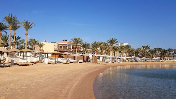Strandbereich eines Hotels in Hurghada