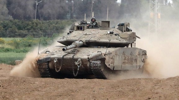 Ein Panzer der israelischen Armee