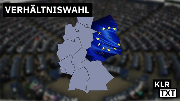 Eine Deutschlandkarte, auf der Ostdeutschland in Farben der EU-Flagge eingefärbt ist