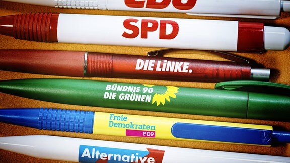 Kugelschreiber der großen Parteien, Bundestagswahl 2017