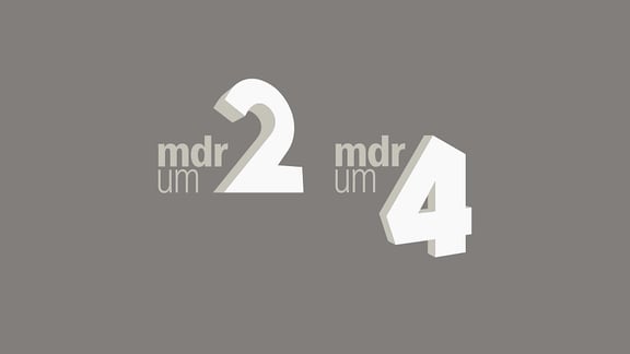 Logo MDR am Nachmittag (MDR um 2 & MDR um 4) auf petrol-blauem Hintergrund