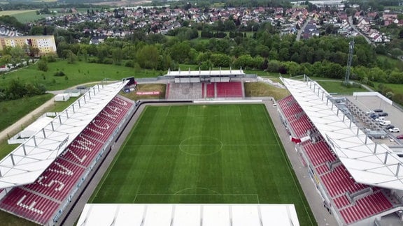 Luftbild, Stadion des FSV Zwickau.
