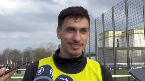 Spieler von Dynamo während Interview.