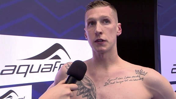 Florian Wellbrock nach dem Wettschwimmen im Interview. 