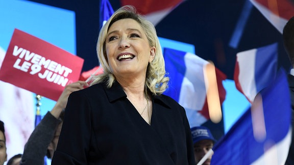 Marine Le Pen beim Eröffnungstreffen für den europäischen Wahlkampf des Rassemblement National 