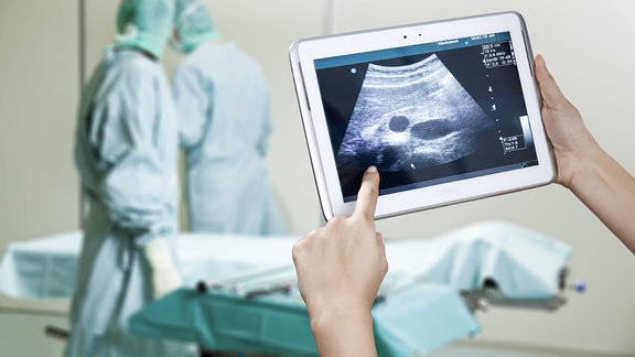 Ultraschallbild auf einem Tablet