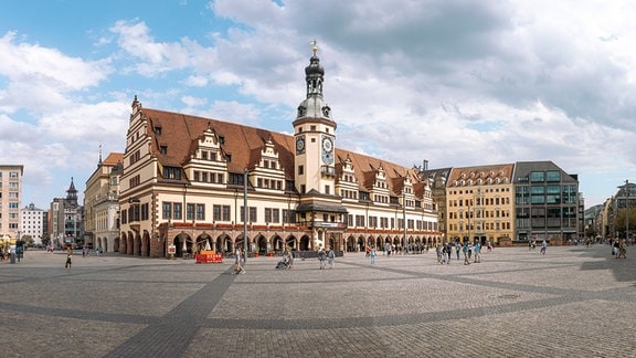Markt und historisches Altes Rathaus in Leipzig