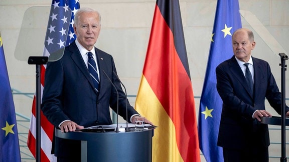  Biden-Besuch bei Scholz in Berlin.