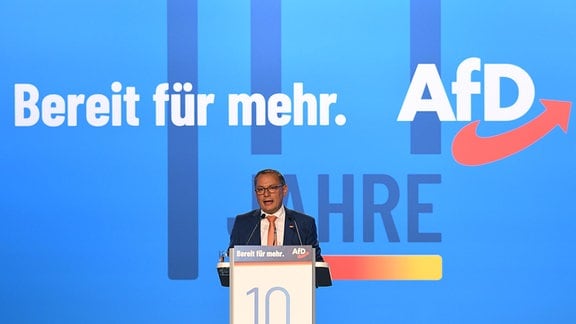 Tino Chrupalla, auf dem Bundesparteitag der AfD in Magdeburg