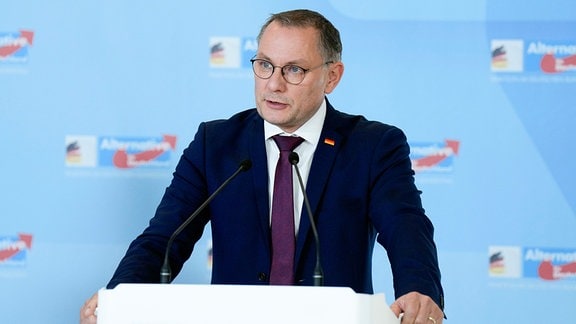 Tino Chrupalla bei der Fraktionssitzung der AfD-Bundestagsfraktion im Reichstagsgebäude. Berlin, 