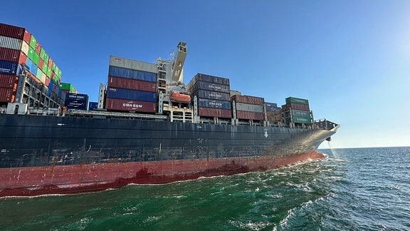 Deutschees Containerschiff verlässt Odessa