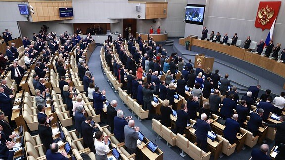 Blick in den Sitzungssaal der Duma