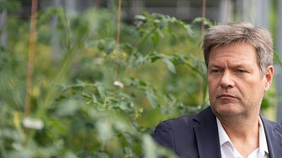 Robert Habeck (Bündnis 90/Die Grünen, l), Vizekanzler und Bundesminister für Wirtschaft und Klimaschutz