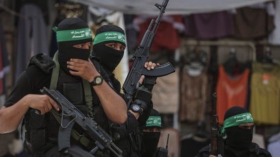 rmummte Kämpfer der Kassam-Brigaden, des bewaffneten Arms der Hamas