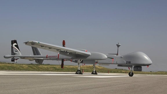 Heron TP-Drohne der Israelischen Luftstreitkräfte auf der Tel Nof Air Force Base in Israel 