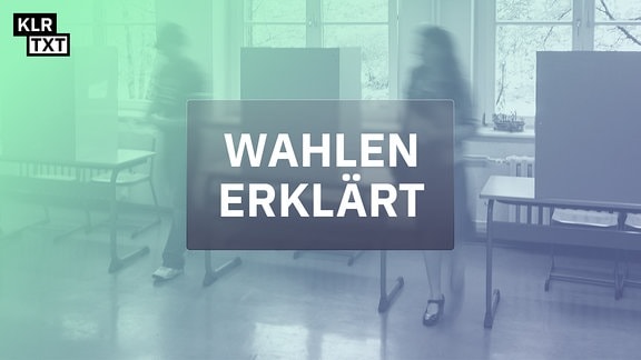 Wahlen erklärt steht auf einem Foto aus einem Wahllokal.