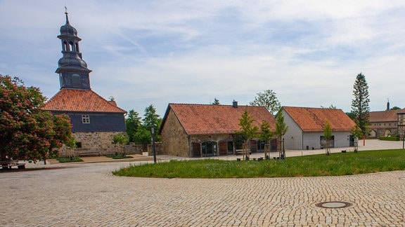 Der neu gestaltete Wirtschaftshof vom Kloster Michaelstein. 