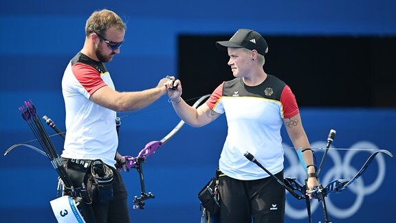 Deutschlands Florian Unruh und Michelle Kroppen