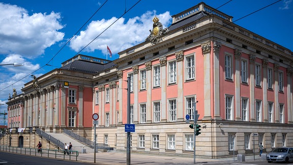 Blick auf das Potsdamer Stadtschloss, dem Sitz des Brandenburger Landtags.