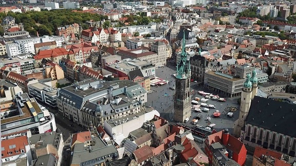 Der Marktplatz in Halle.