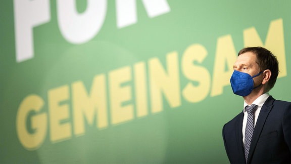 Michael Kretschmer, Ministerpräsident von Sachsen, aufgenommen im Rahmen des Landesparteitages der CDU Sachsen in Dresden.