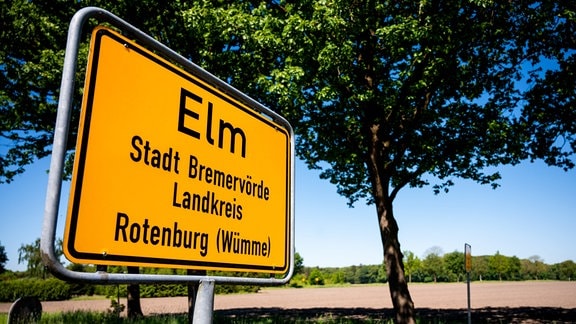 Das Ortsschild von Elm, einem Stadtteil von Bremervörde