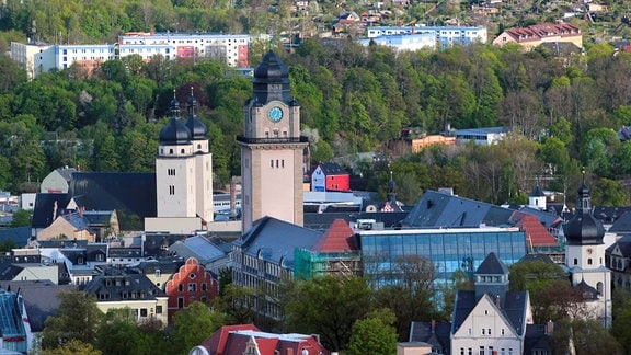 Eine Stadtansicht von Plauen.