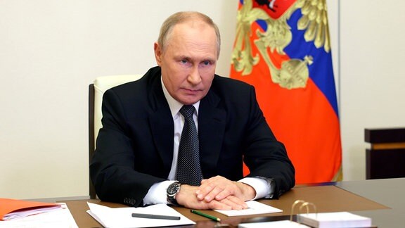 Wladimir Putin, Präsident von Russland, während einer Sitzung des Sicherheitsrates 