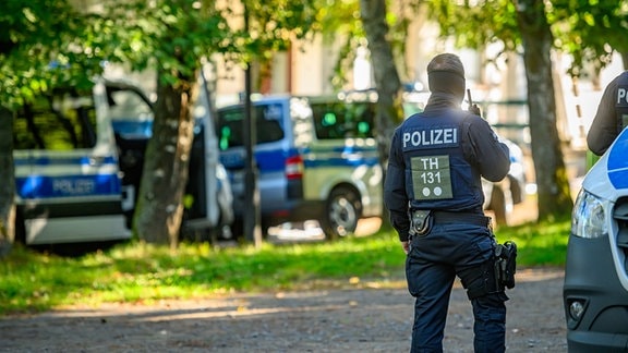 Polizeibeamte  in Ilfeld im Landkreis Nordhausen (Thüringen)