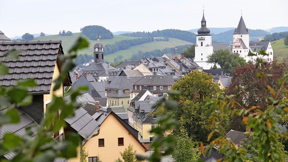 Blick auf die Erzgebirgsstadt Schwarzenberg