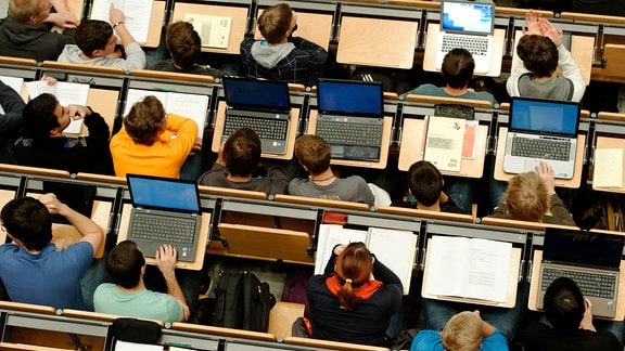 Studenten sitzen 2011 in einem Hörsaal.