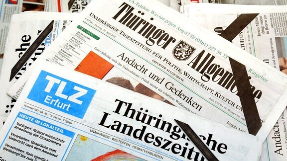 Thüringer Zeitungen, wie die "Thüringer Allgemeine" und die "Thüringer Landeszeitung"