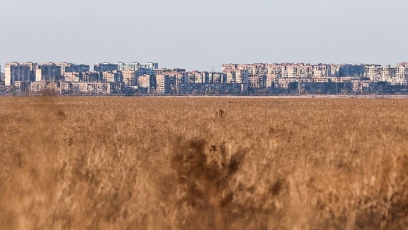 Ein Blick auf Ugledar aus der Zone der russischen Militäroperation.