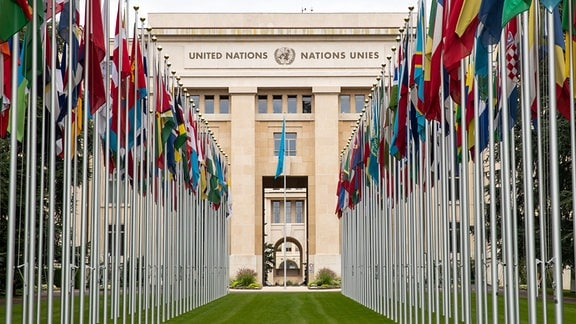Das Palais des Nations in Genf. Es beherbergt unter anderem den UN-Menschenrechtsrat sowie das UN-Hochkommissariat für Menschenrechte