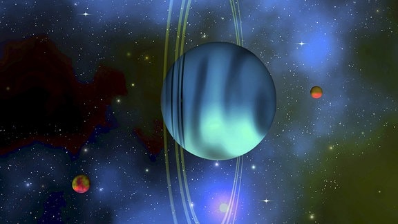 Vertikale Ringe um den Uranus