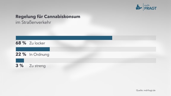 Umfrage zu Thema: Regelung für Cannabiskonsum im Straßenverkehr      