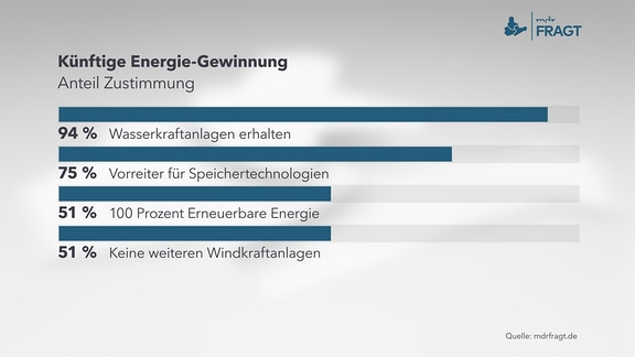 Diagramm zum Umfrage-Thema: Künftige Energiegewinnung     