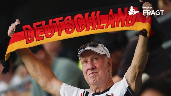 Fan der Deutschen Fußballnationalmannschaft der Männer bei einem Freundschaftsspiel gegen Japan im September 2023