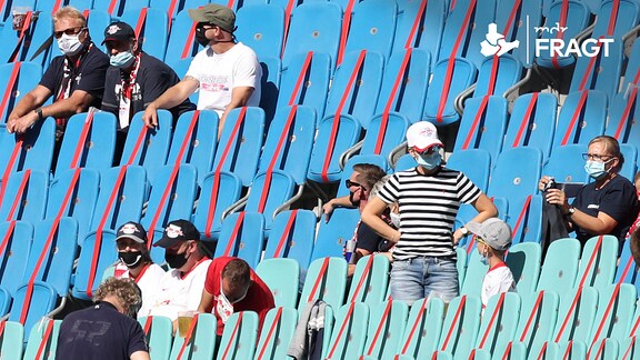 Reduzierte Anzahl von Zuschauern im Stadion unter Coronabedingungen und Abstandsregelungen.
